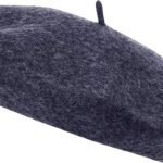 French Wool Beret for Women - Classic Vintage Plain Unisex Hat for Winter and Autumn - Soft Warm Outdoor Headwear