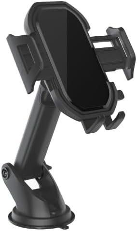 Car Phone Holder - Adjustable Mount with 360° Rotation for Dashboard/Windscreen, One Button Release for iPhone & Samsung 7.0'' Phones